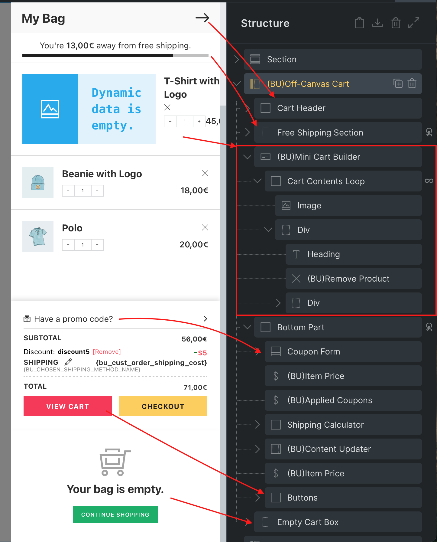 Structure on Builder editor